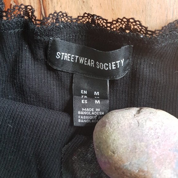 Streetwear Society - Ribbed Mushroom Crop Top - Sz M - Picture 11 of 11